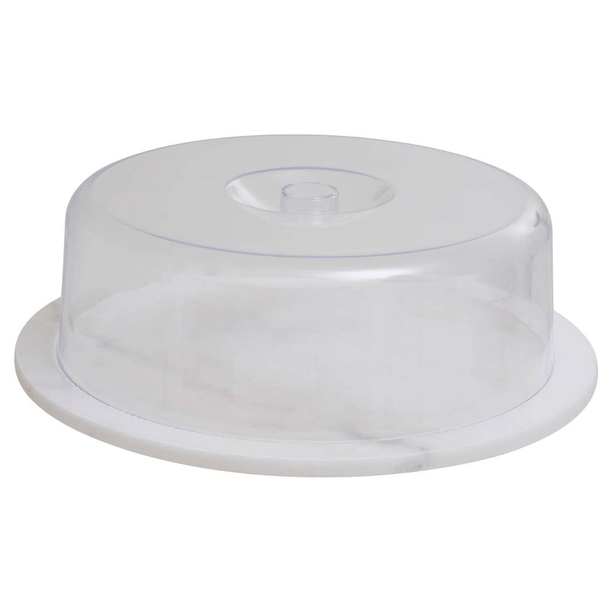 White Marble Cheese Board With Domed Lid