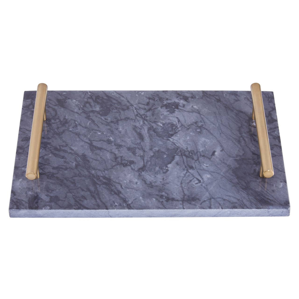 Black Marble Tray With Gold Effect Handles