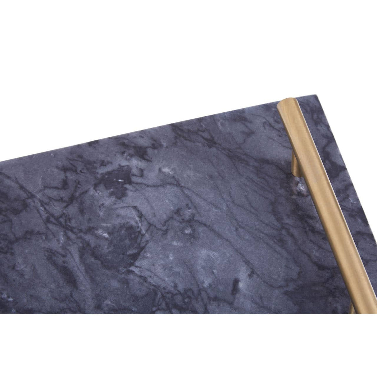 Black Marble Tray With Gold Effect Handles
