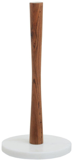 Monzaro Acacia Wood and Marble Kitchen Roll Holder