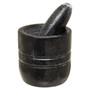 Black Marble Textured Mortar And Pestle