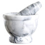 Grey Marble Mortar And Pestle With Rim