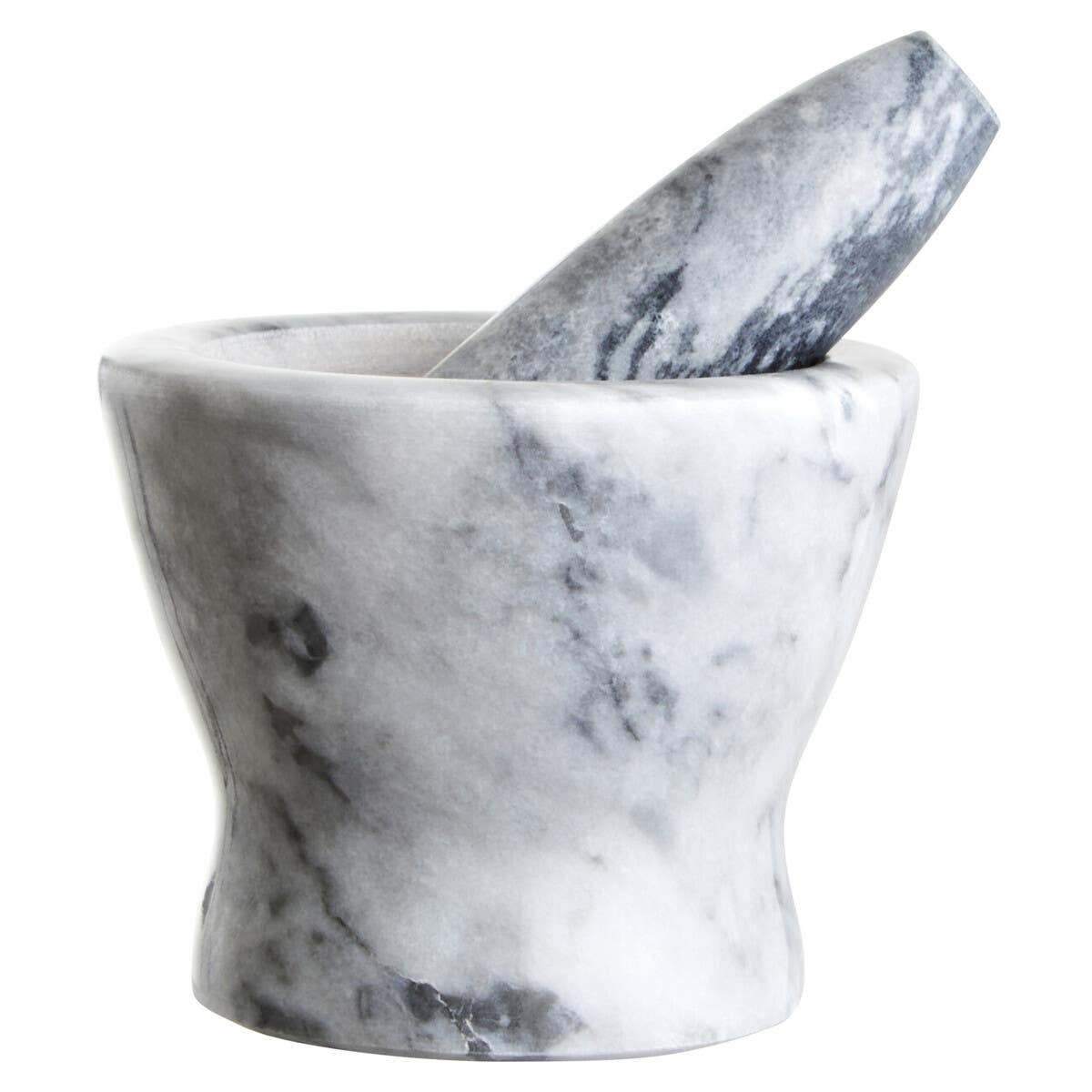 Grey Marble Curved Mortar And Pestle