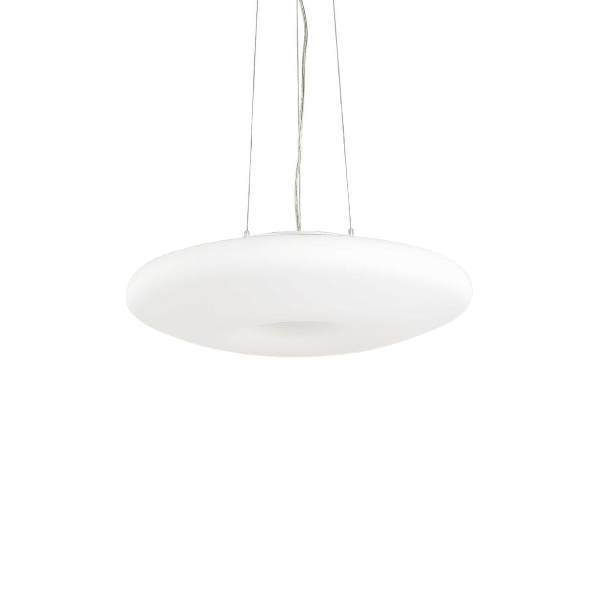 Contemporary White Round Ceiling Pendant Light - Glory Collection