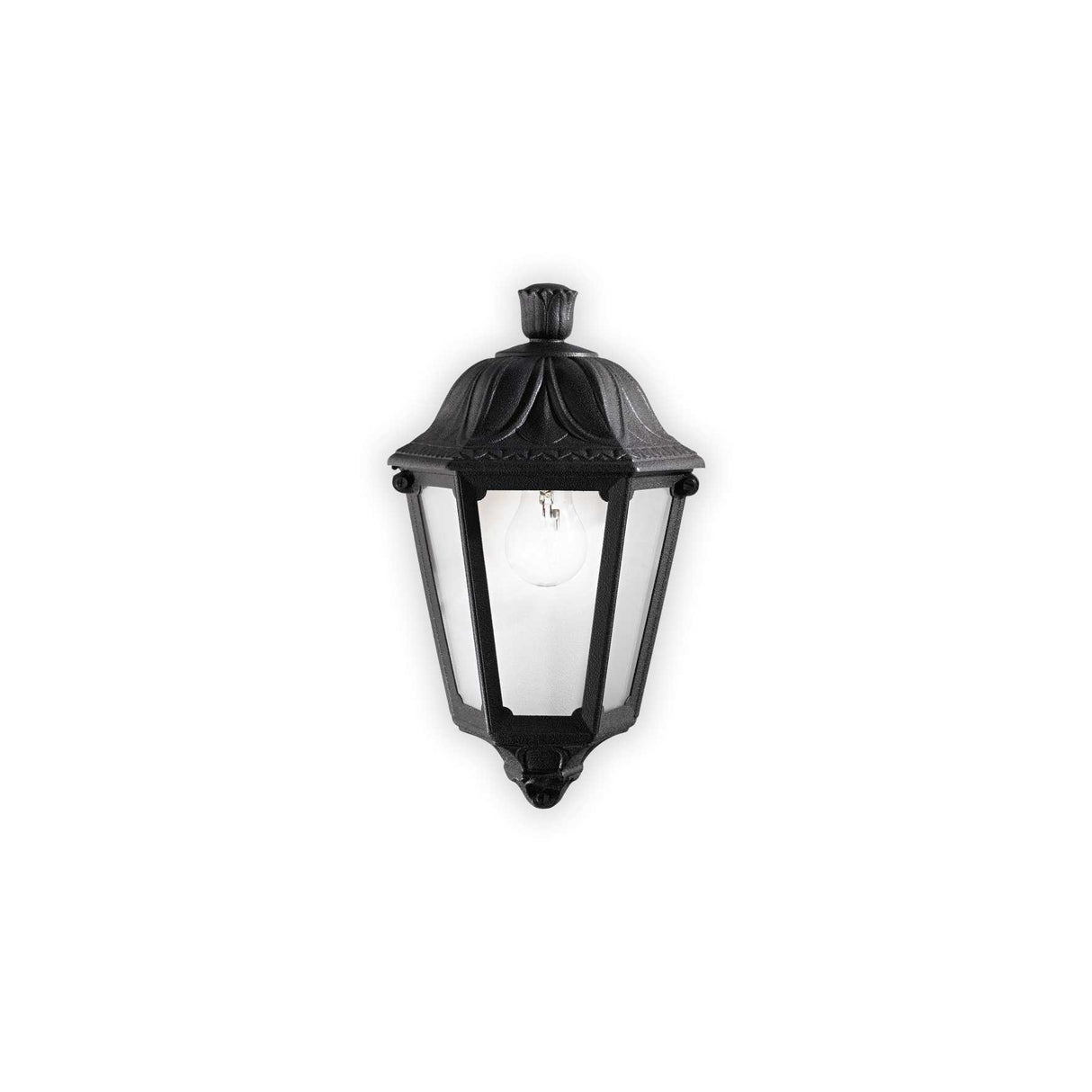 Anna Black Resin Rustic Outdoor Wall Light Lantern