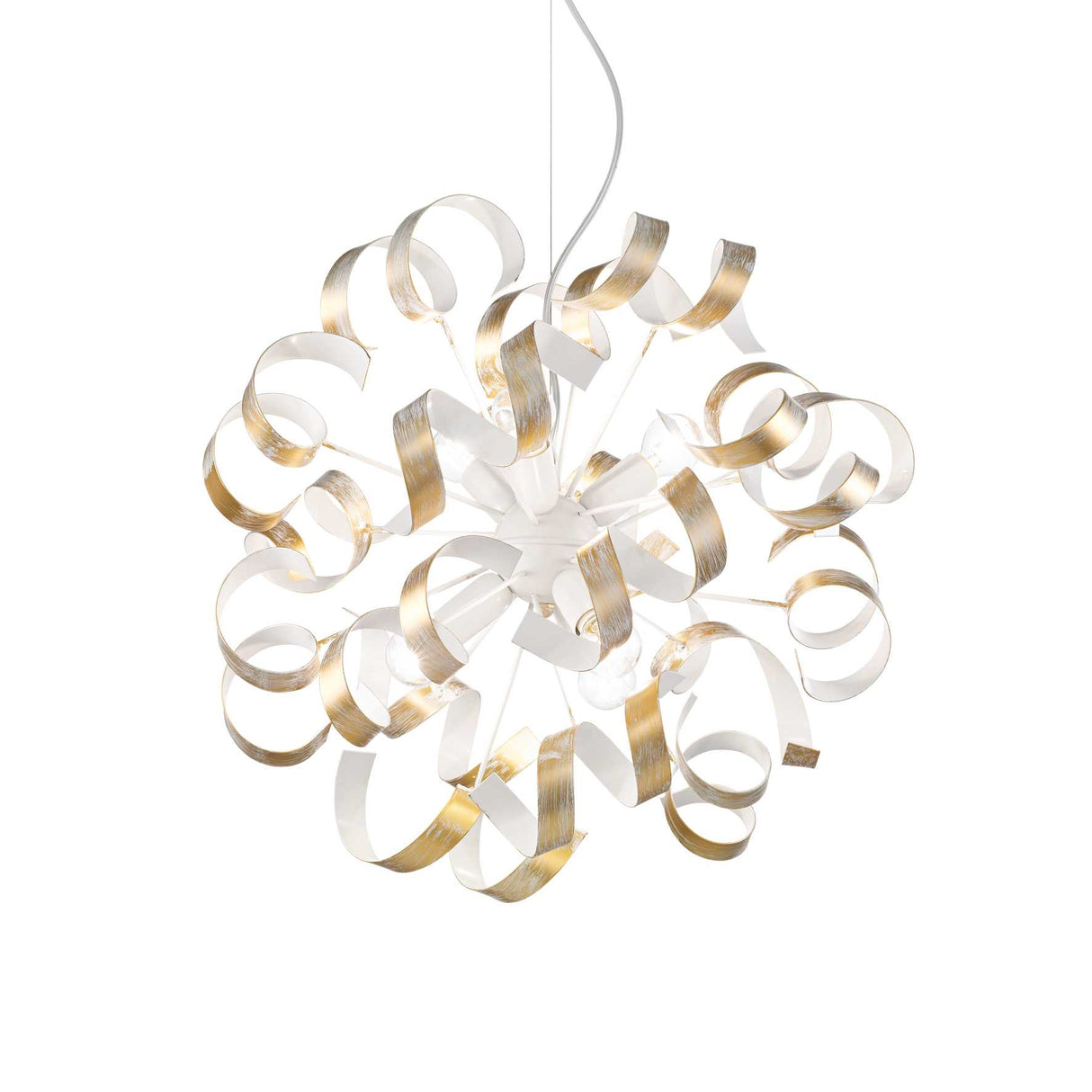 Golden Whirl Ribbon Globe Chandelier
