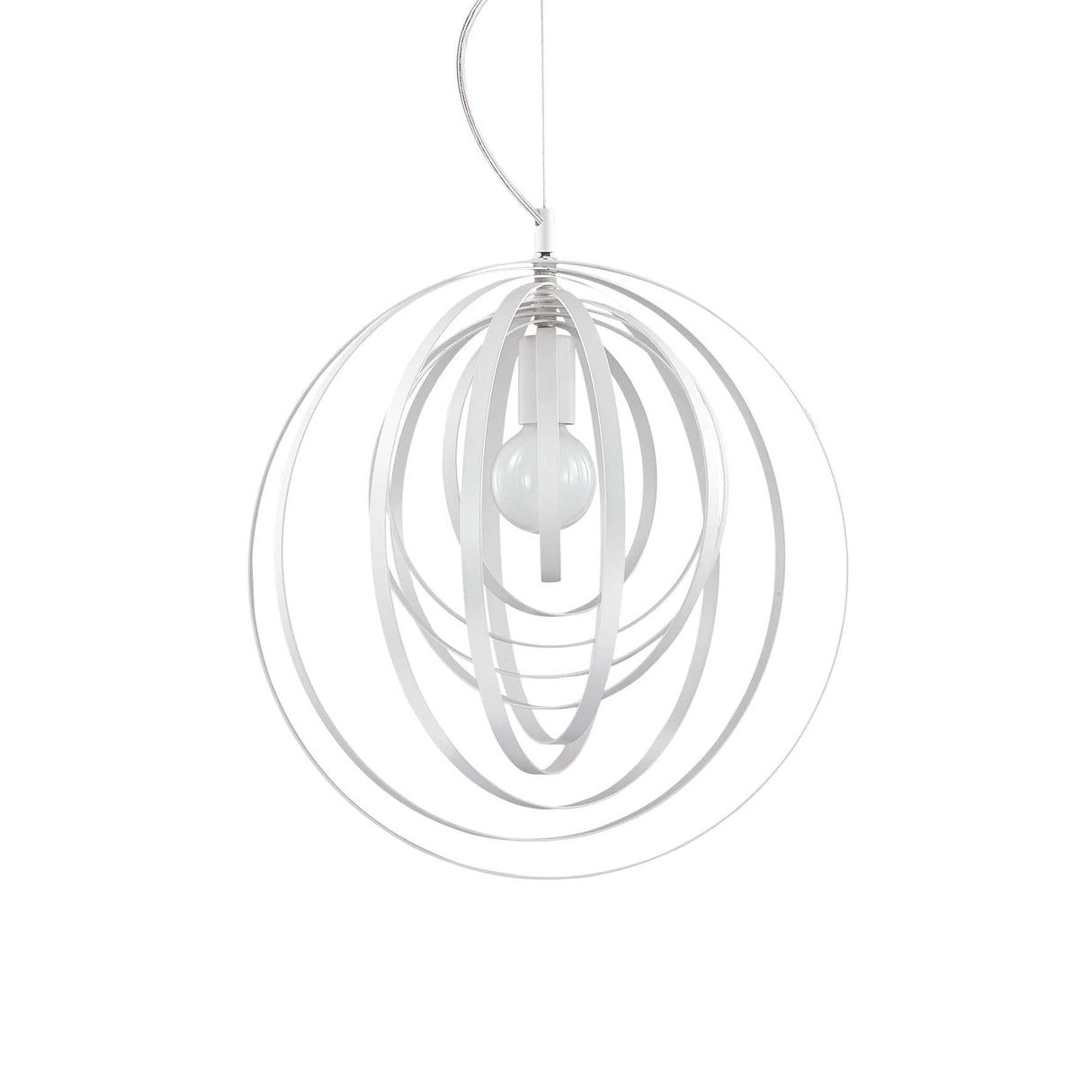 Sleek Modern White Globe Adjustable Pendant Light