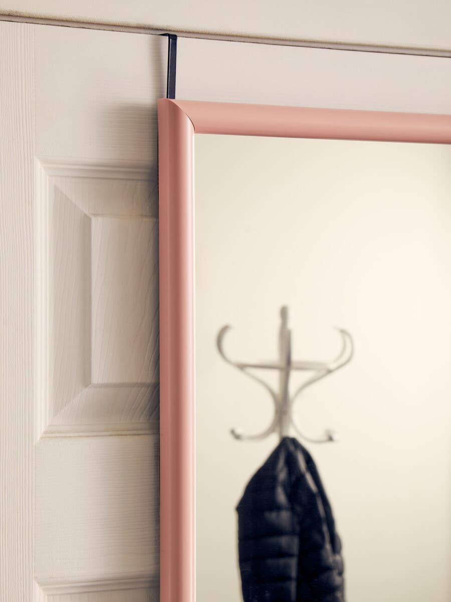 Hot Pink Plastic Frame Over Door Mirror