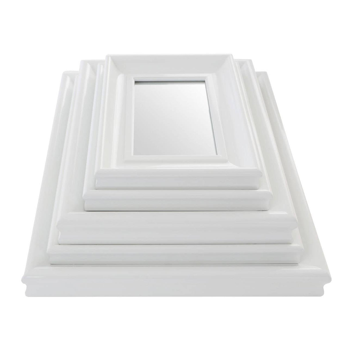 White Frame 5Pc Mirror Set