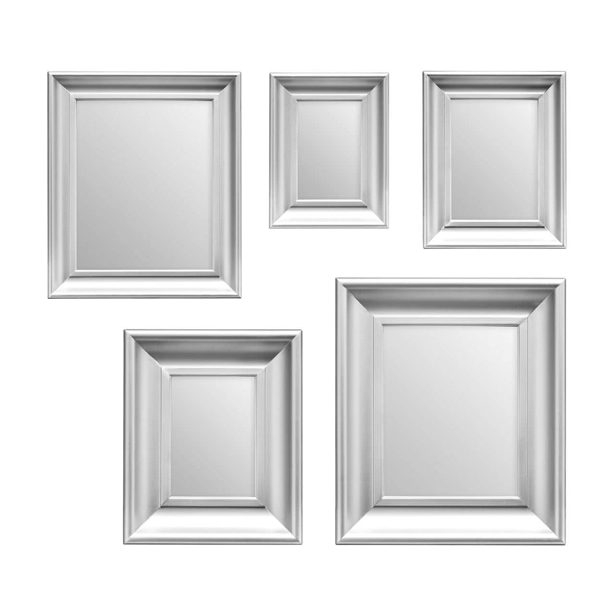 Silver Frame 5Pc Mirror Set