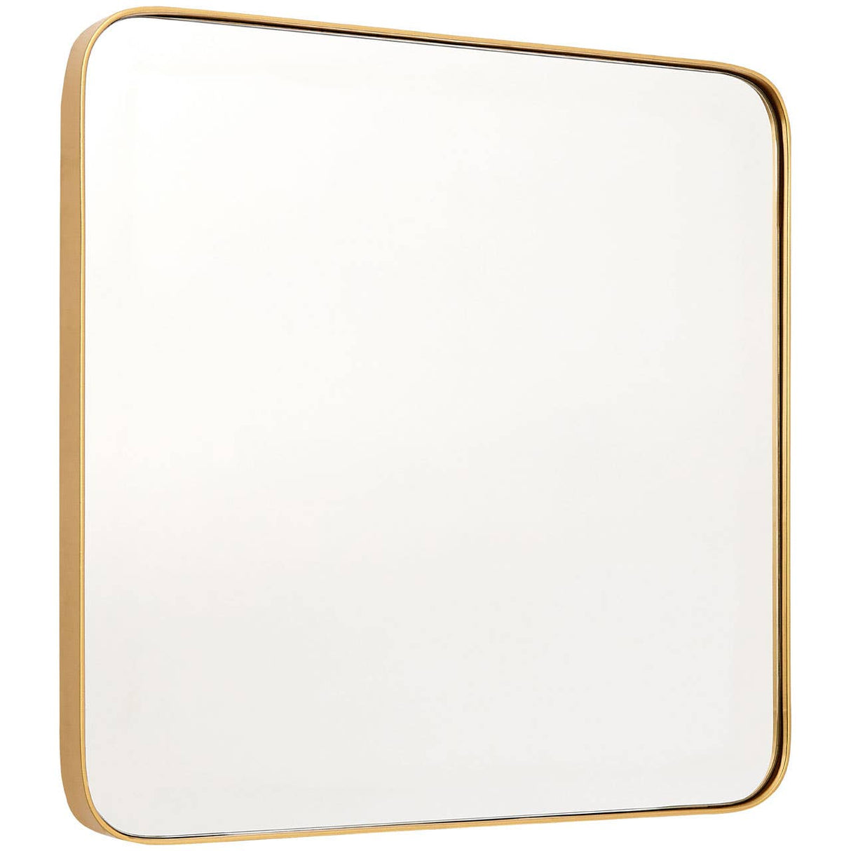Small Gold Finish Square Wall Mirror