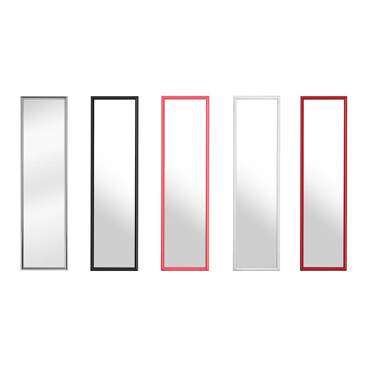 Over Door Grey Plastic Frame Mirror