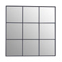 Oriel Grid Wall Mirror with Black Finish Frame