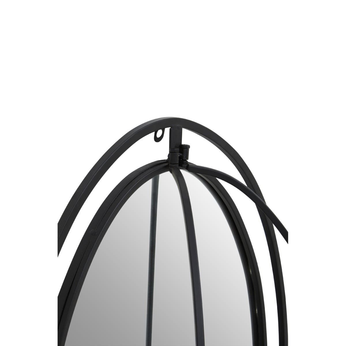 Avento Oval Shelved Black Wall Mirror