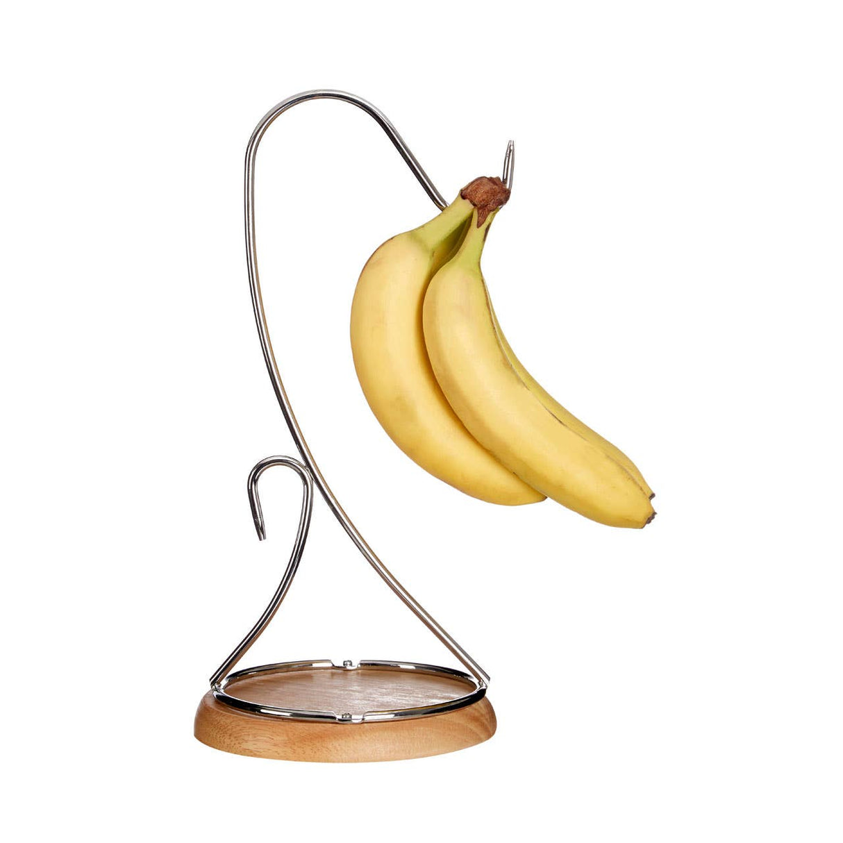 Chrome With Wood Base Banana Hanger