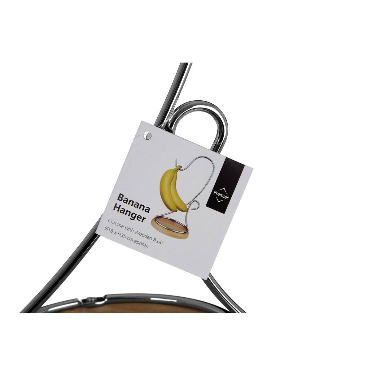 Chrome With Wood Base Banana Hanger