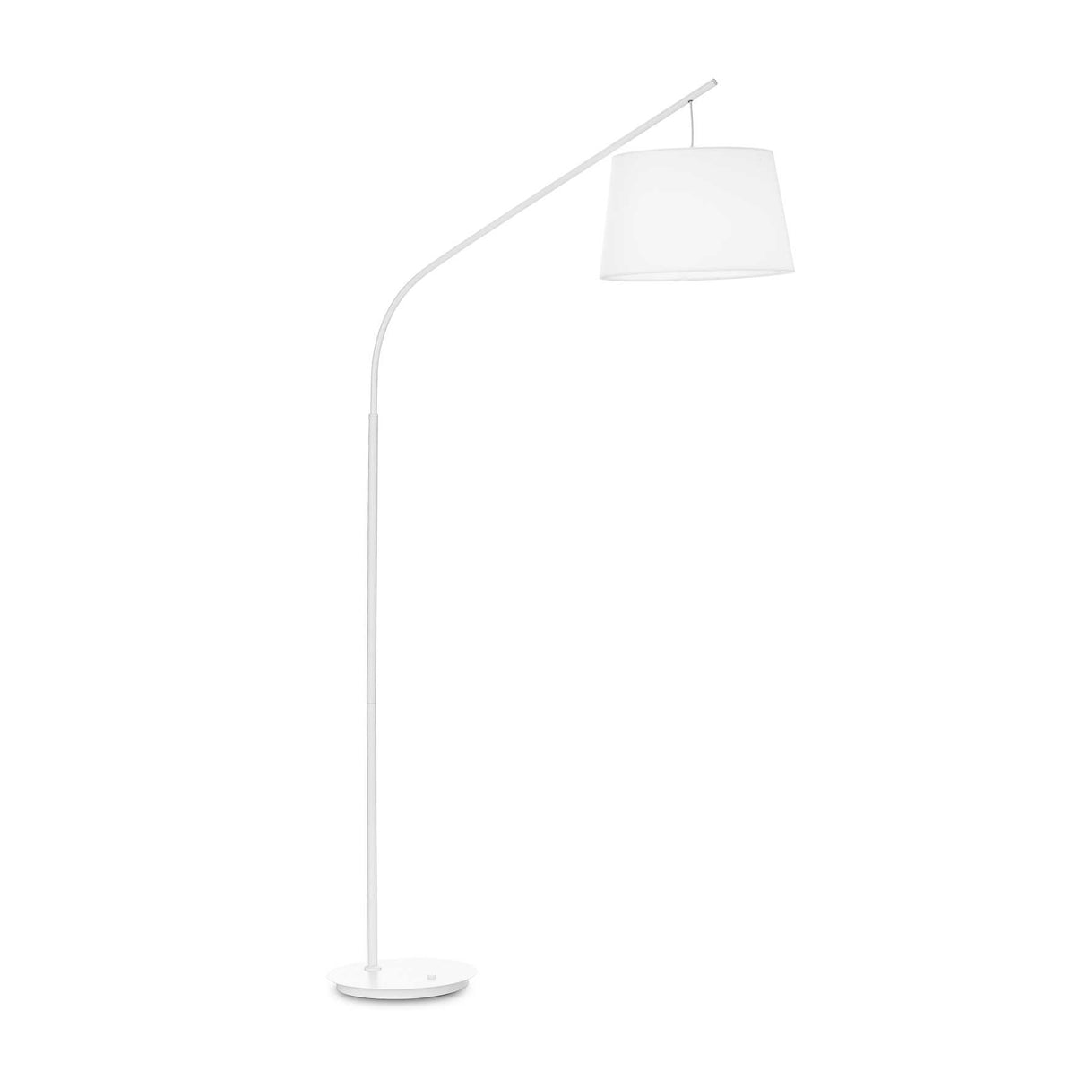Sleek Arching White Floor Lamp with Modern Shade