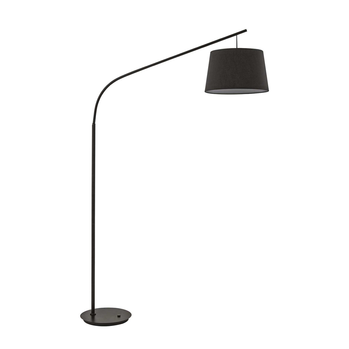Sleek Elegance Tall Black Arc Floor Lamp with Modern Shade