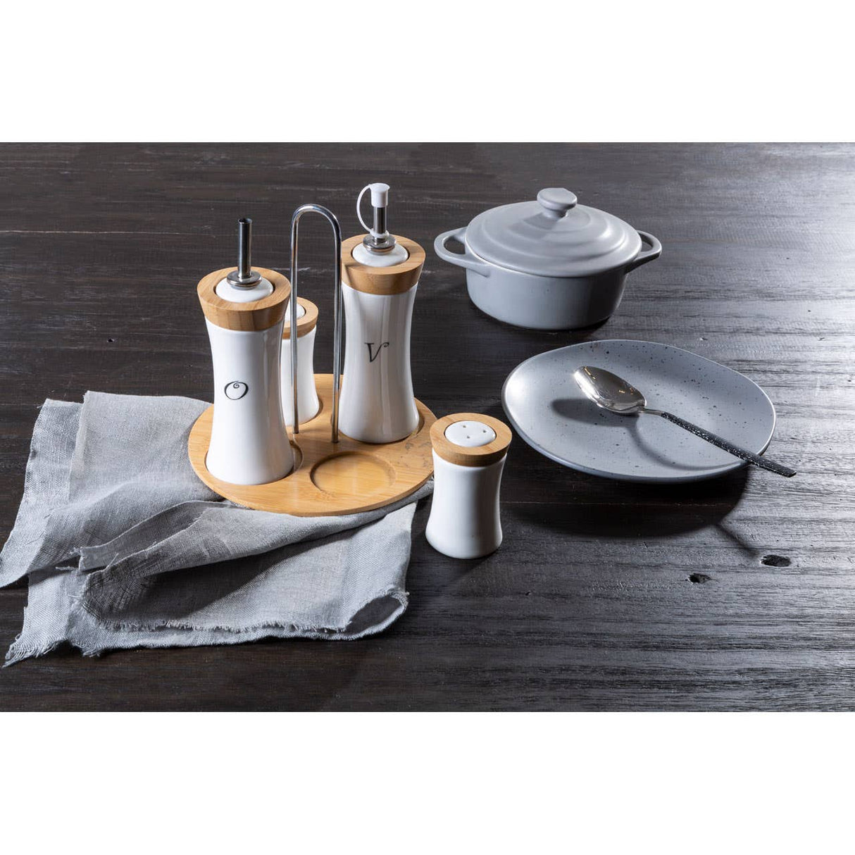 4Pc Tall Condiment Set