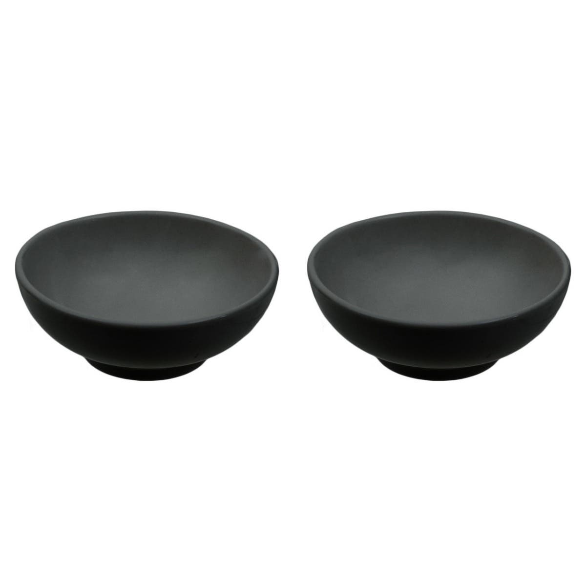 6pc Black Ceramic and Wood Sushi Set