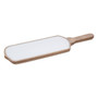 Kara Mango Wood Paddle Serving Board with White Enamel
