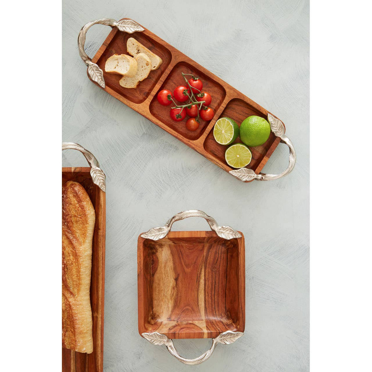 Vine Acacia Wood Square Dish