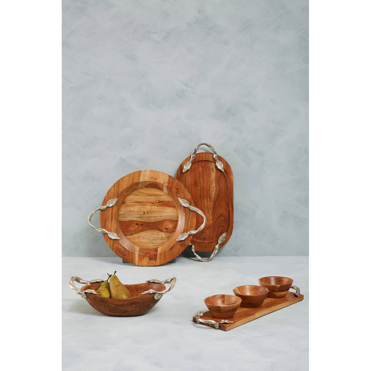 Vine Acacia Wood Serving Dish Set