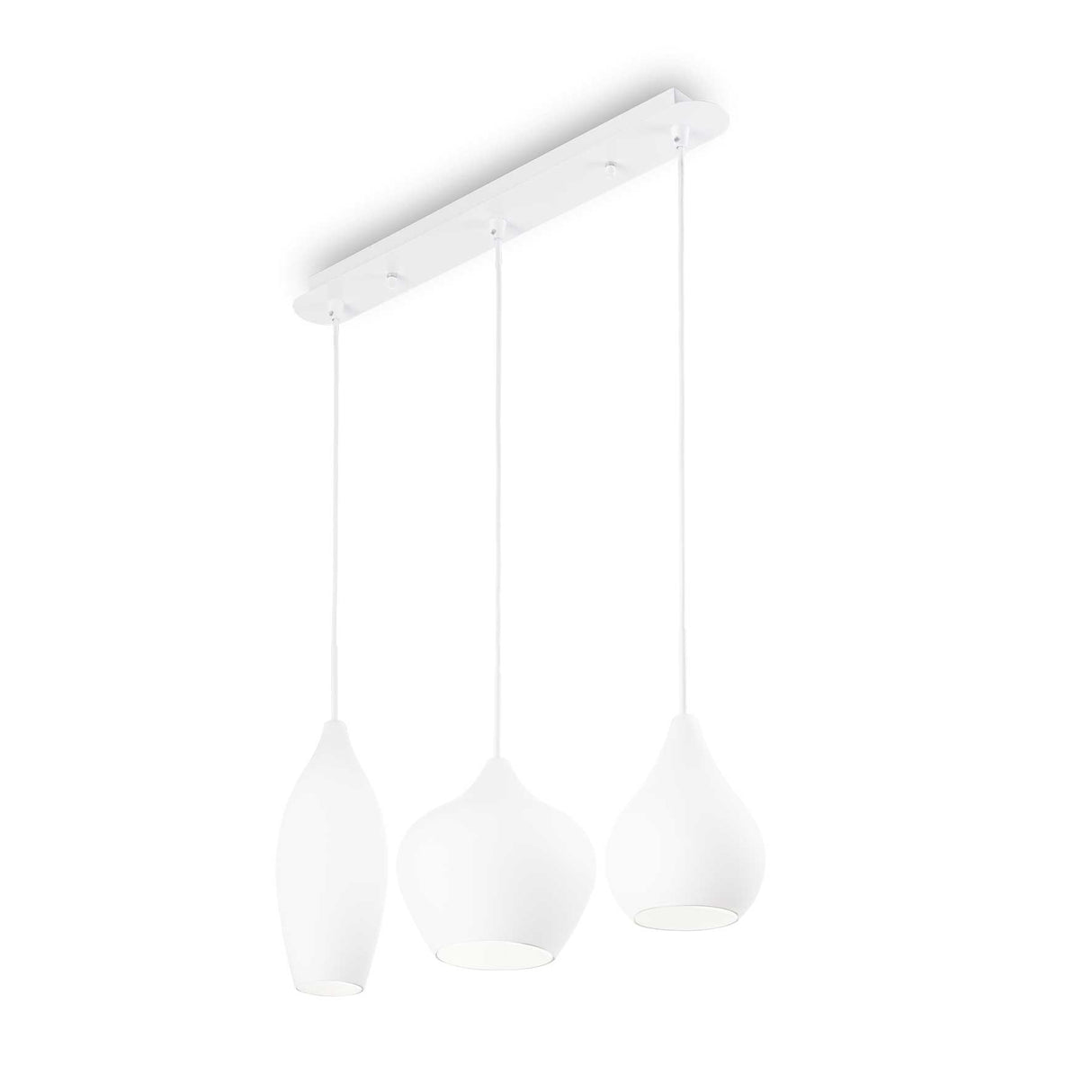 Modern Triple Pendant Light with White and Chrome Finish