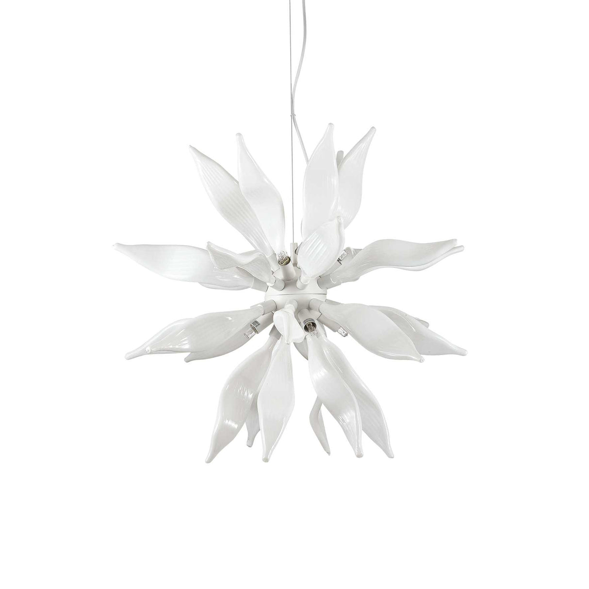 White Leaf Modern 8-Bulb Pendant Light
