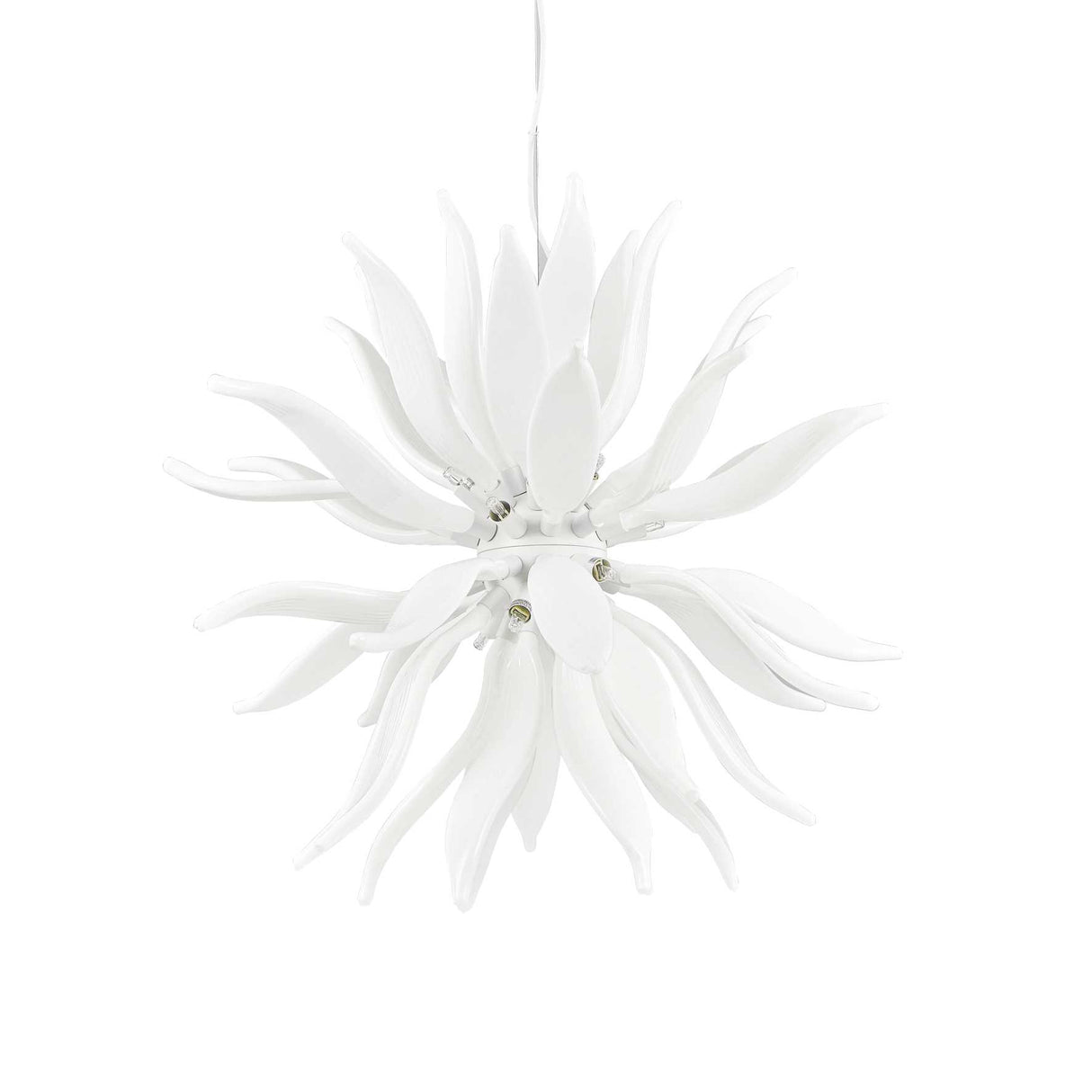 Modern Leaves Chandelier 12-Bulb Pendant Light - White
