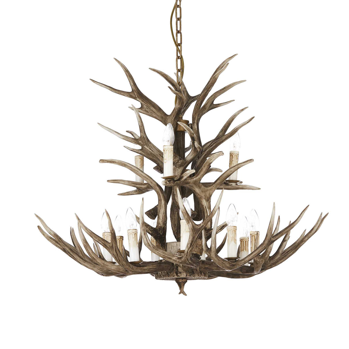 Grand Lodge Antler Chandelier, Majestic 12 Light
