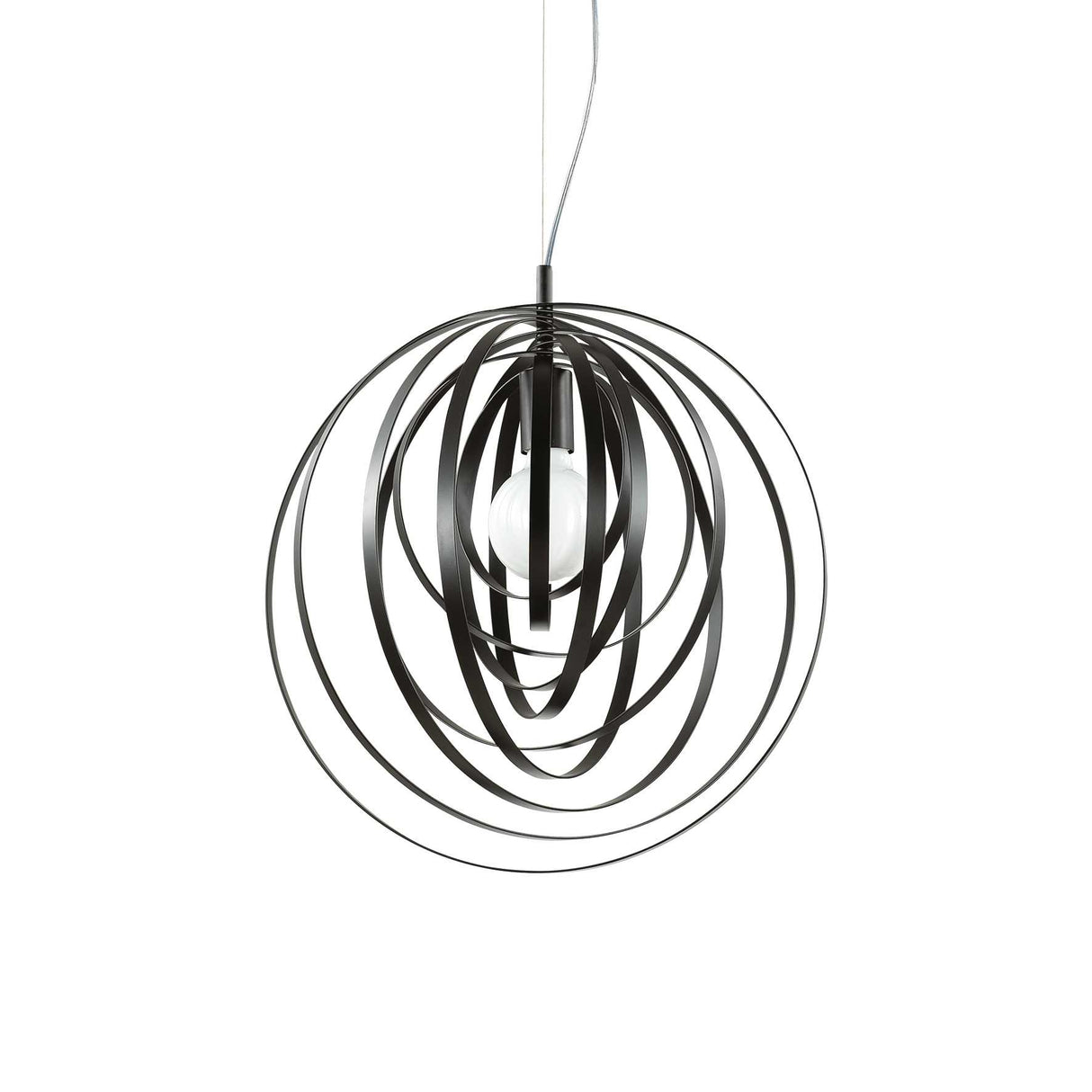Modern Black Adjustable Pendant Light - Disco Globe Design