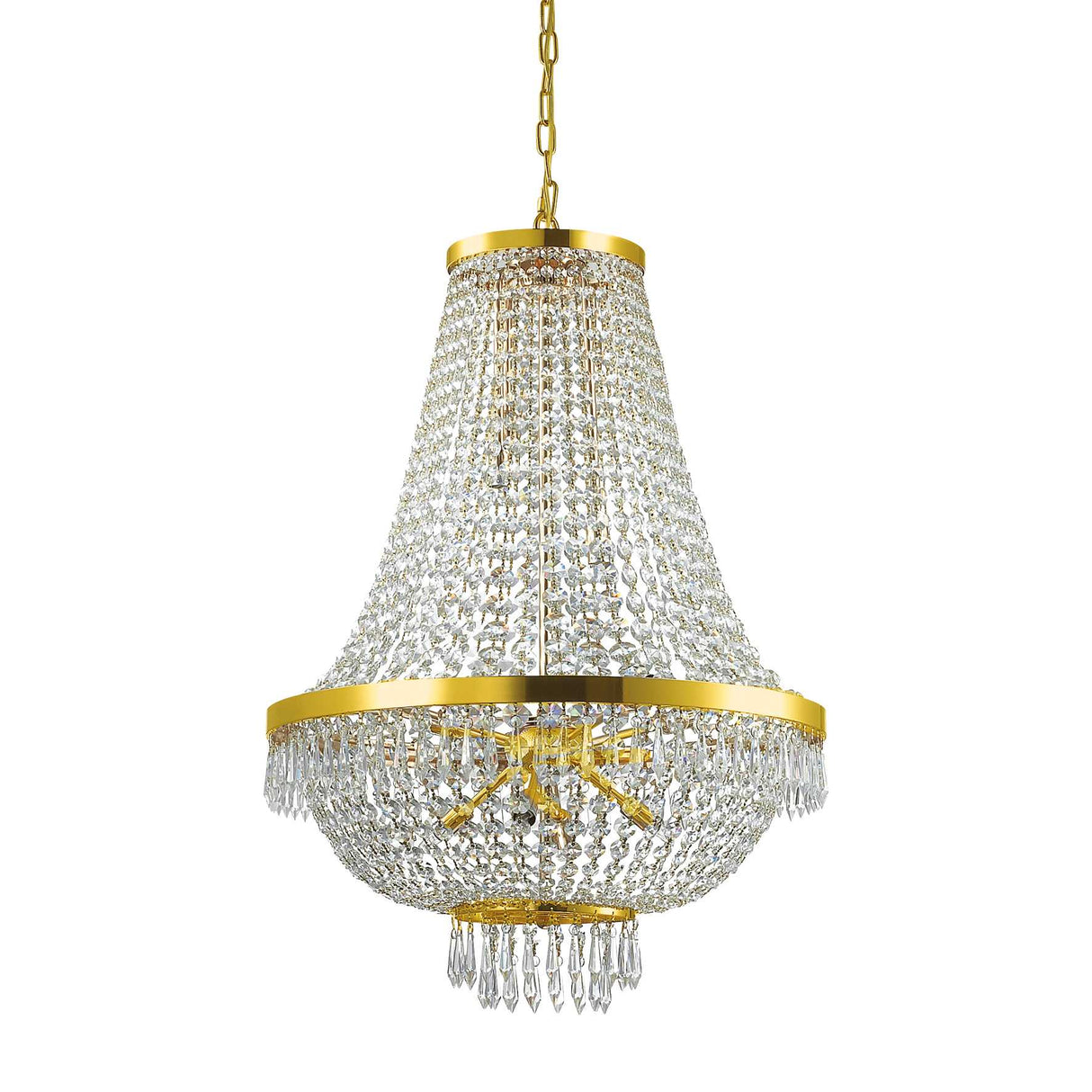 Opulent 12-Light Gold Chandelier Pendant