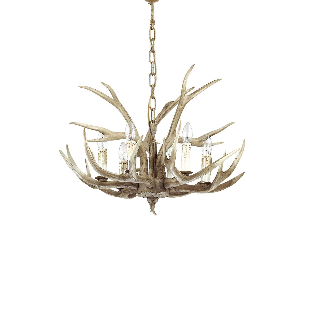 Majestic Antler Elegance: 6-Light Rustic Chandelier