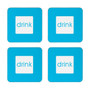 Block Colour Set Of Four Blue Coasters