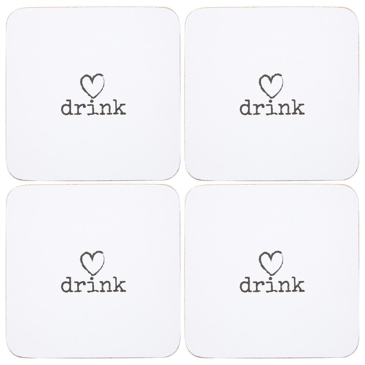 Charm "Drink" Coasters - Set Of 4