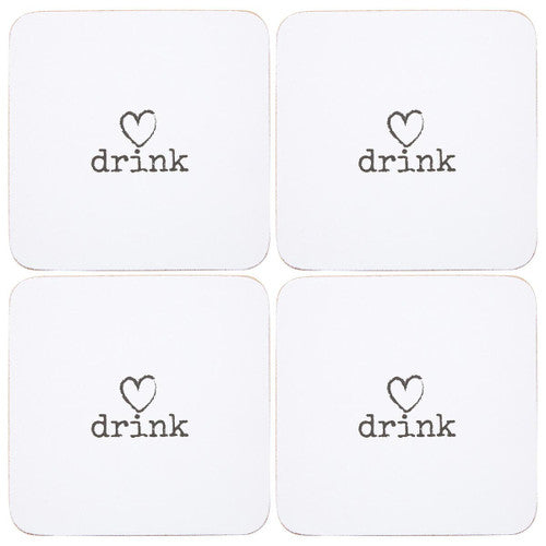 Charm "Drink" Coasters - Set Of 4