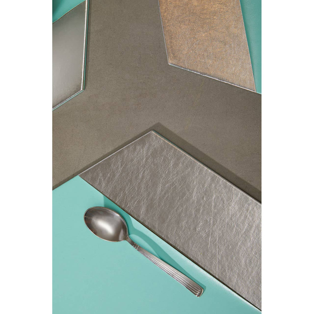 Geome Dipped Jade And Silver Placements