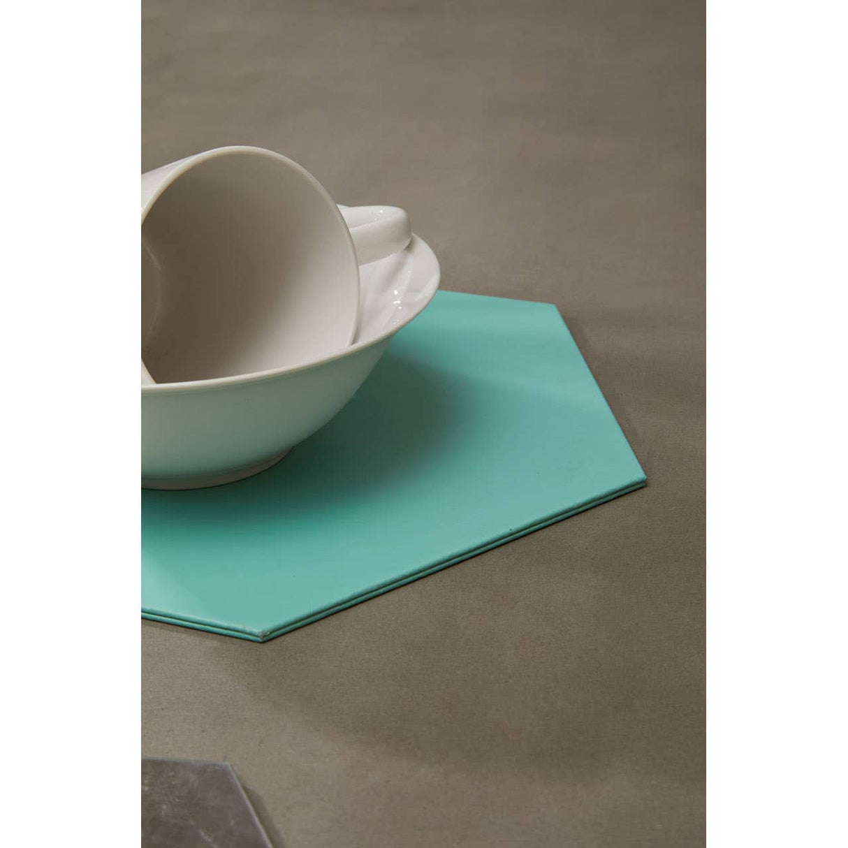 Geome Dipped Jade And Silver Placements