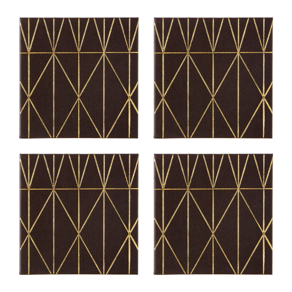 Geome Prism Black And Gold Coasters