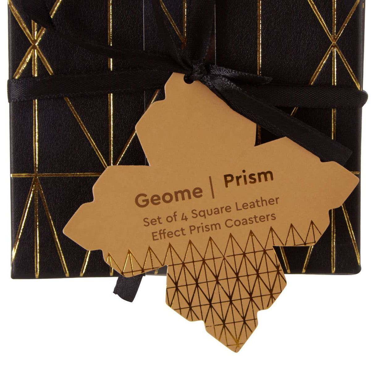 Geome Prism Black And Gold Coasters