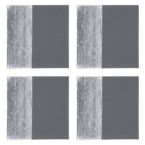 Modern Grey and Silver Geometric Coasters