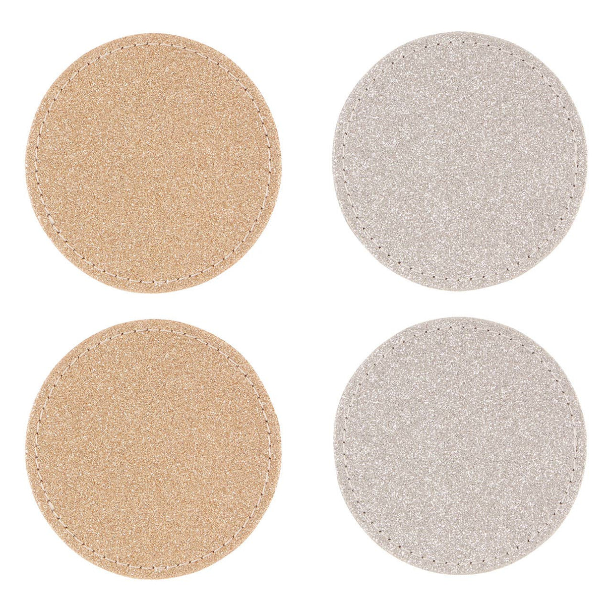 Reversible Gold And Silver Glitter Coasters