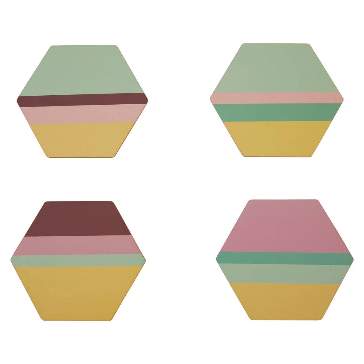 Mimo Set Of 4 Miami Strip/Gold Foil Coasters