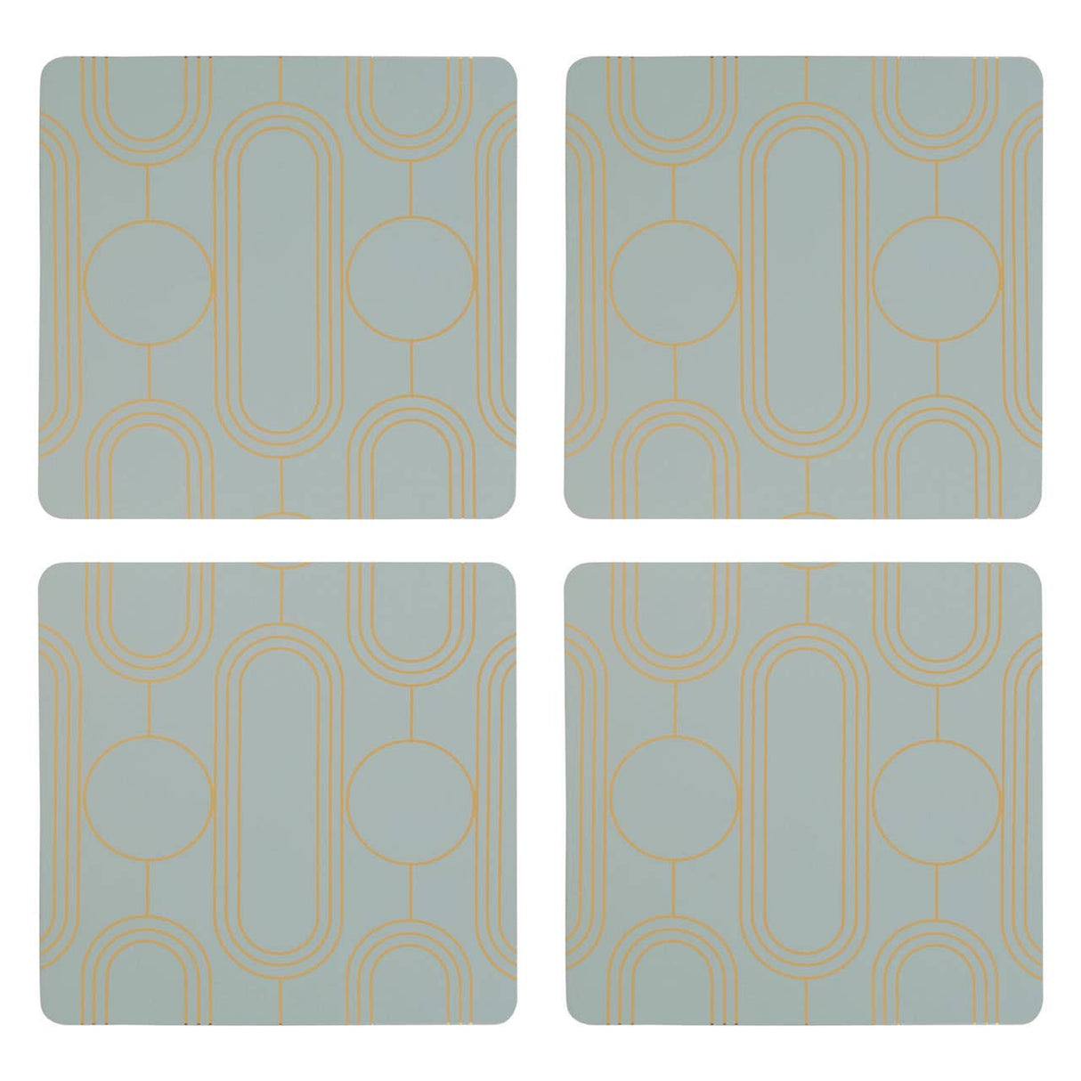 Frosted Deco Set Of 4 Green Coasters