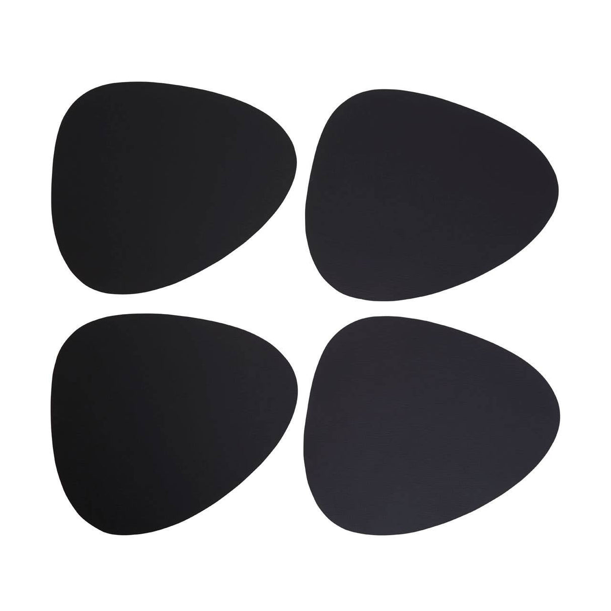Catlins Pebble 4 Piece Black Leather Placemats