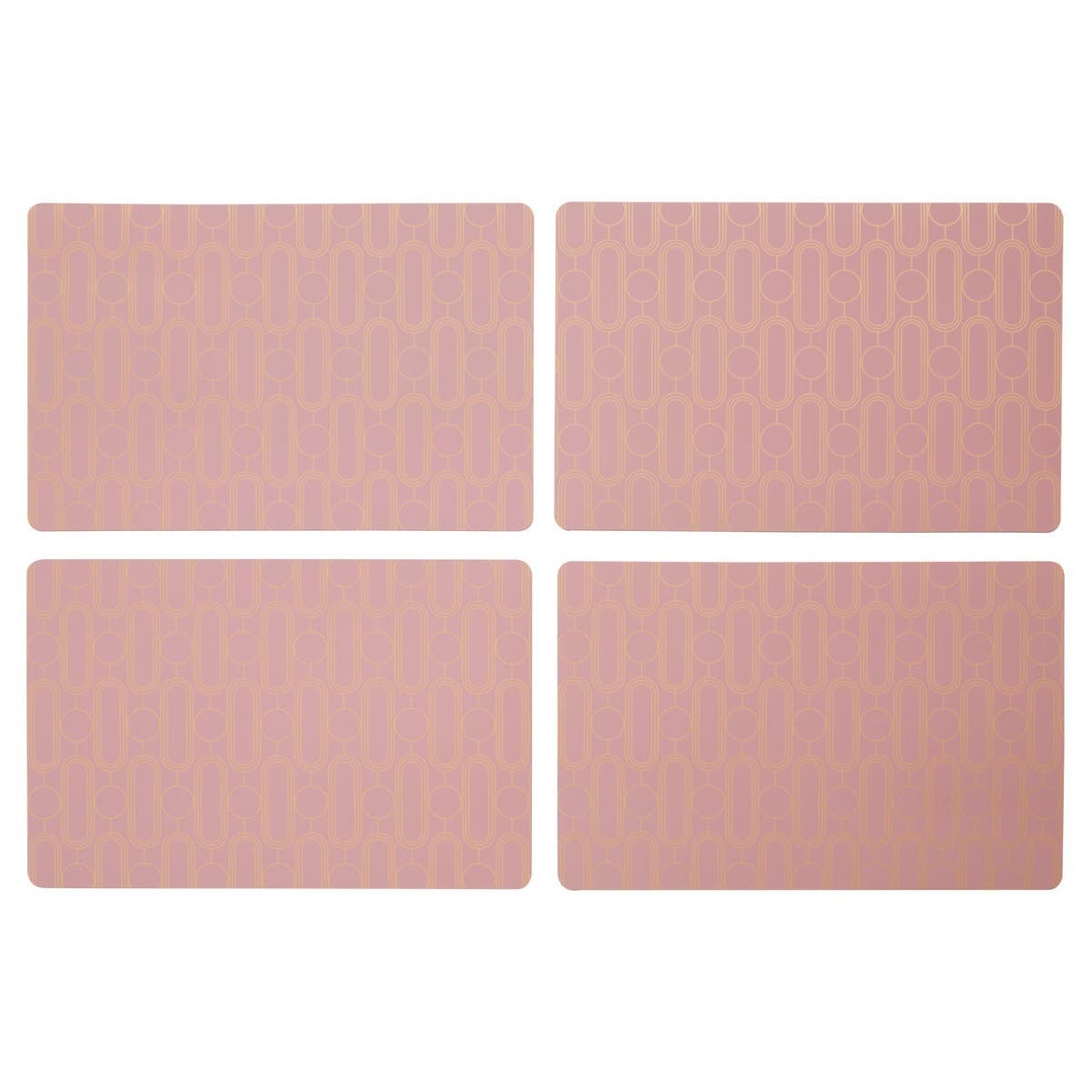 4Pc Frosted Deco Pink Placemats