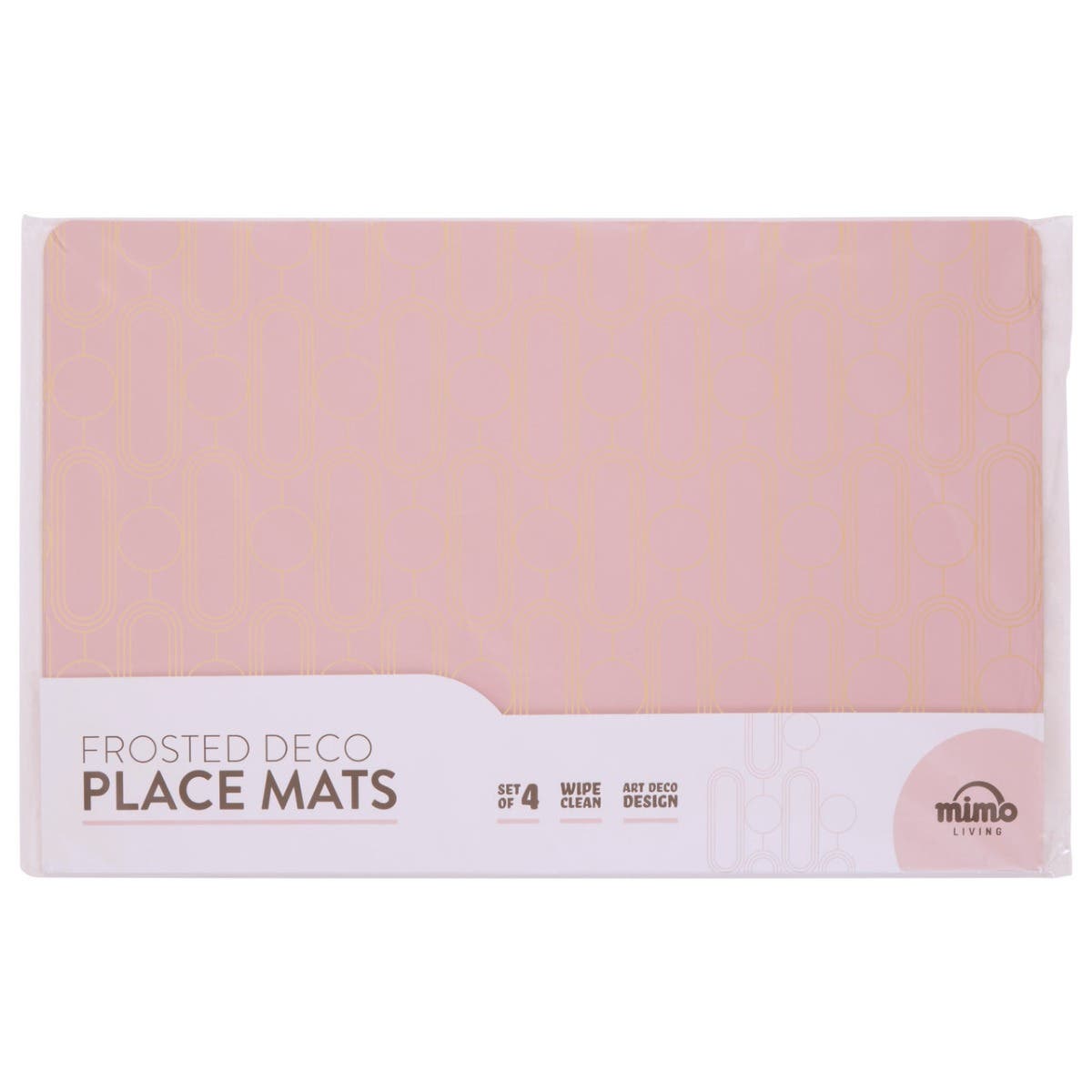 4Pc Frosted Deco Pink Placemats