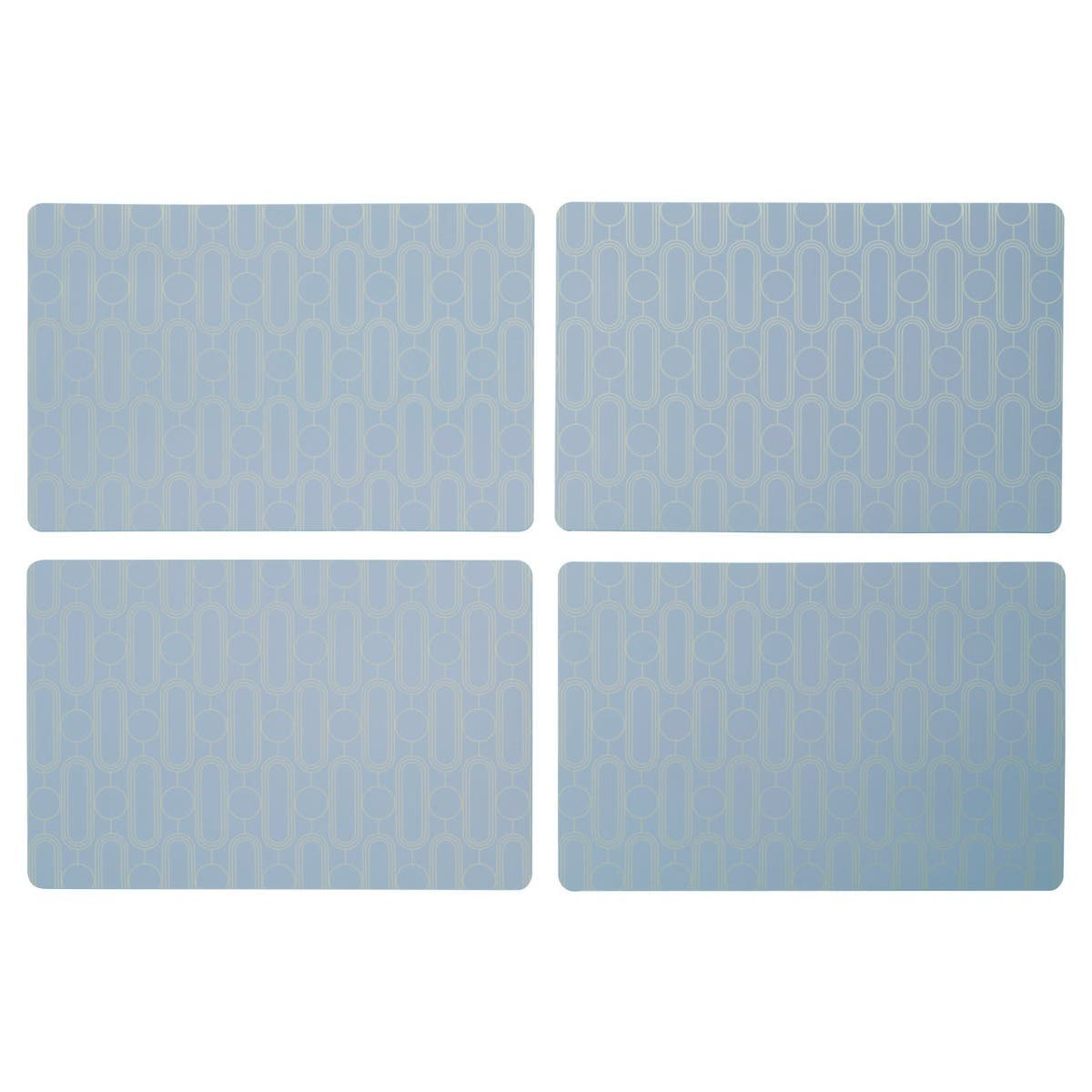 4Pc Frosted Deco Blue Placemats