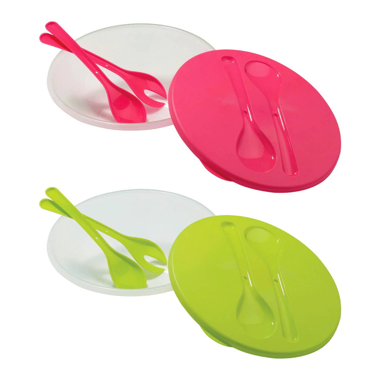 Salad Container With Pink Lid